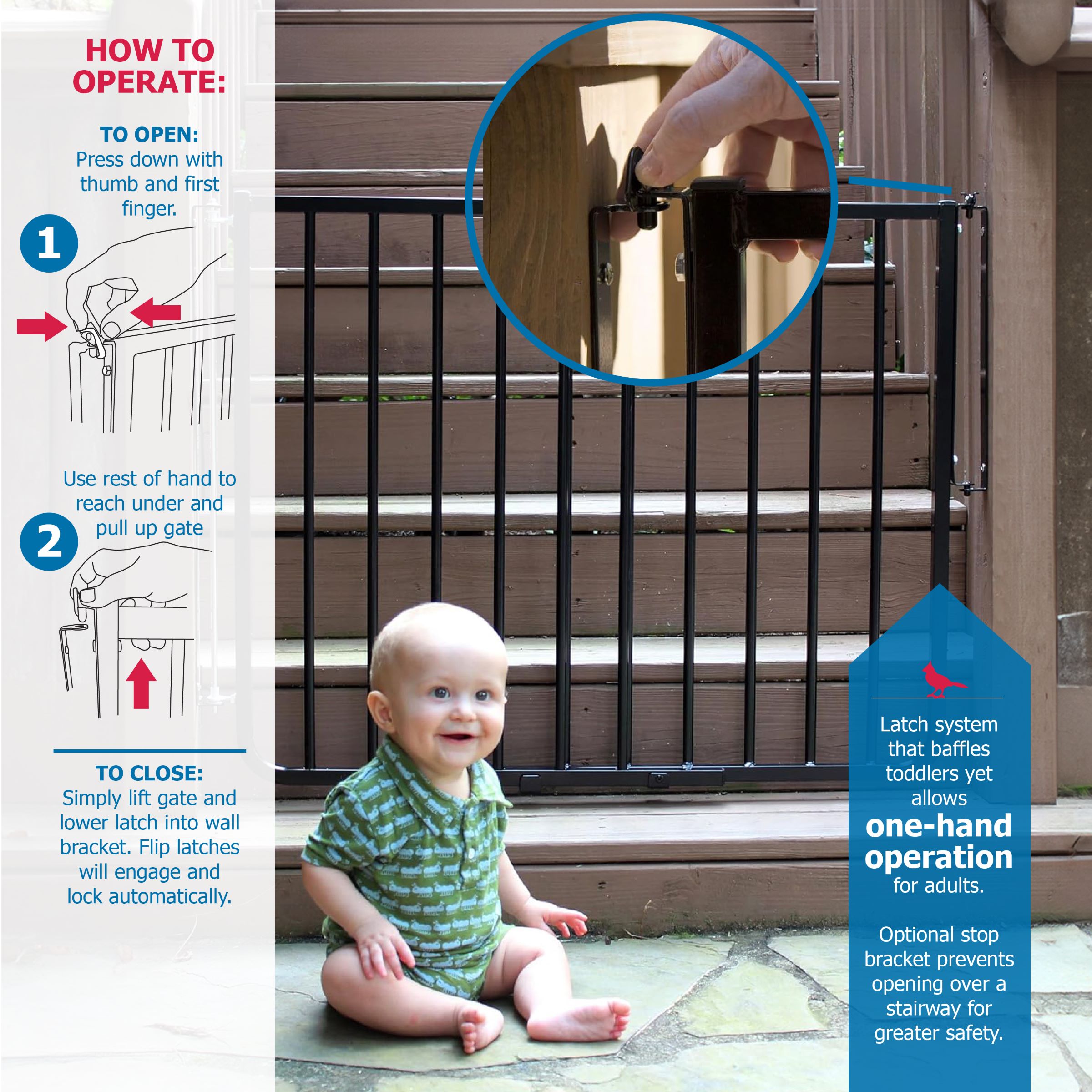 Cardinal Gates Outdoor Safety Gate - Black