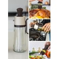 thumbnail image 3 of 3-in-1 Olive Oil Dispenser Bottle for Kitchen with Brush and Straw Cleaner. Pour, Drizzle or Brush Vinegar, Soy Sauce and Cooking Oil Container. 18.6oz Glass Oil Cruet/Leakproof Spout (Brown), 3 of 9