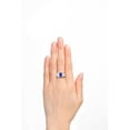 thumbnail image 2 of RYLOS Bagues pour Femmes Bague en Argent Sterling Solitaire 9X7MM Pierre Précieuse Ovale avec Bande Finition Satinée Étoile Bleue Saphir Bijoux Taille 7, 2 of 7