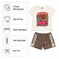 thumbnail image 5 of Real Love Girls Shorts Set Soft Breathable Knitted Short Sleeve Graphic Tees and Shorts 2 Piece, 5 of 7