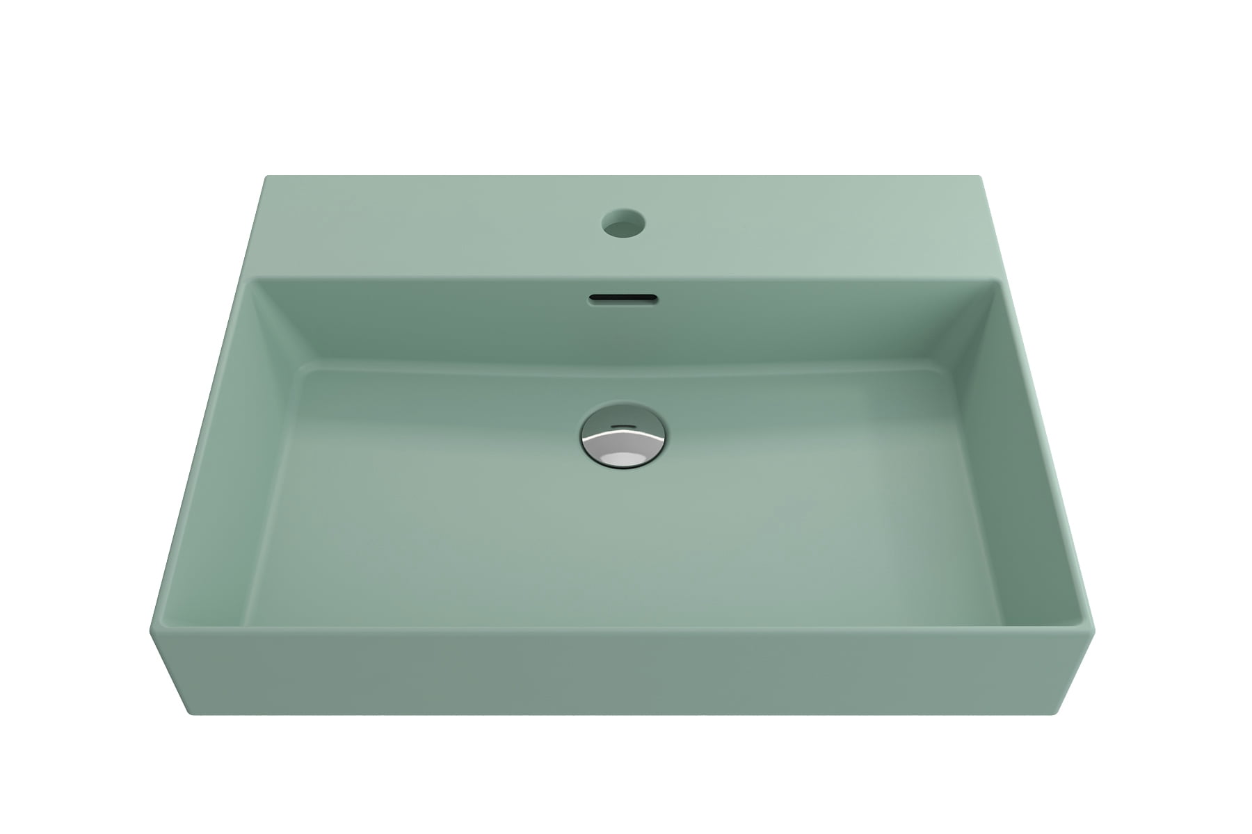 BOCCHI 1376-033-0126 Milano Sink Fireclay 24" 1-Hole + Overflow Matte Mint Green