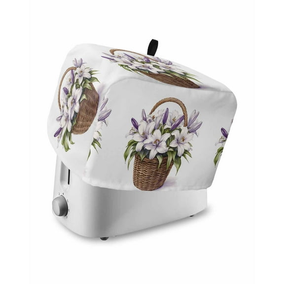 Fsddascl Pastoral Floral Small Toaster Cover 2 Slice, Kitchen Appliance Covers, Spring Meadow Blooms Botanical Toaster Oven Cover with Loop, Bread Machine Cover Polyester Dust Cover Protection