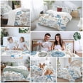 thumbnail image 5 of 3 Piece Blue Beige Coastal Duvet Cover Set California King,Microfiber Comforter/Quilt Cover with Corner Ties and 2 Pillowcases,Summer Beach Starfish Shell Nautical Soft Bedding with Zipper Closure, 5 of 8