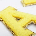thumbnail image 5 of 3 Pack Chenille Iron On Glitter Varsity Letter "A" Patches - Yellow Chenille Fabric With Gold Glitter Trim - Sew or Iron on - 5.5 cm Tall, 5 of 8