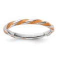 thumbnail image 2 of Auriga Fine Jewelry 925 Sterling Silver Twisted Orange Enameled Ring for Women Size 8, 2 of 6