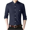 thumbnail image 3 of Men's Long Sleeve Shirts Casual Regular-Fit Button Down Tops With Pocket Solid Color Blouse, 3 of 6