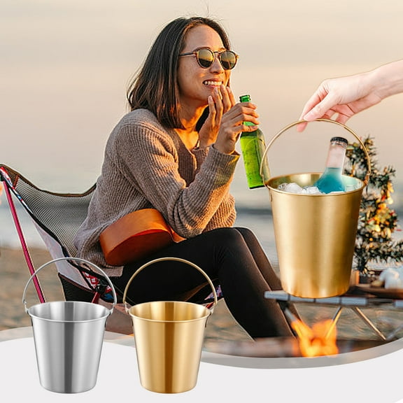 Leodye Stainless Steel Champagne Bucket - Large Ice Bucket with Elegant & Classic Handles - Great for Home Bar, Chilling Champagne and Sparkling Wine