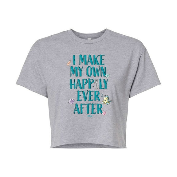 Disney - Happily Ever After Ariel - Juniors Cropped Cotton Blend T-Shirt