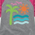 thumbnail image 3 of Instant Message - Abstract Beach Scene - Toddler & Youth Girls Raglan Graphic T-Shirt, 3 of 6