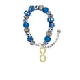 thumbnail image 2 of Delight Jewelry Goldtone Large Infinity Sign Blue Paw Print Bead Bracelet, 7"+2", 2 of 4