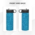 thumbnail image 3 of Yiaed Blue Glitter Print Water Bottle with Straw Lid, Stainless Steel Double Wall Insulated Water Bottle | Leak-Proof and Spill-Proof Water Bottle, 3 of 8