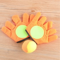 AURARMLET Catching Game Training Toy 2 Pairs Orange Catch Mitts for Kids Indoor Activities