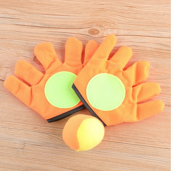 AURARMLET Catching Game Training Toy 2 Pairs Orange Catch Mitts for Kids Indoor Activities