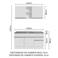 thumbnail image 3 of Cocina Integral Modular Madesa Glamy con Tarja 150cm BB, 3 of 5
