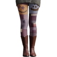 thumbnail image 2 of Halloween Purple Women's Printed Yoga Leggings knit Soft Slim Yoga Pants for Running Cycling Workout XL, 2 of 4