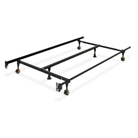 Best Choice Products Folding Adjustable Portable Metal Bed Frame for Twin, Full, Queen Sized Mattresses and Headboards with Center Support, Locking Wheel Rollers, (Best Adjustable Beds For Seniors)