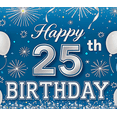 thumbnail image 4 of Blue Themed 25th Birthday Backdrop Banner with Balloons Fireworks Elements Party Supplies Photography Props Birthday Decoration Happy Birthday Decor Background Party Decorations, 4 of 8