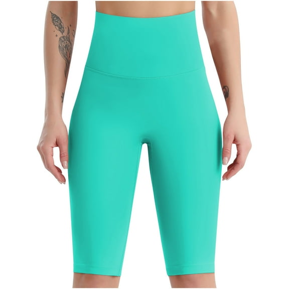 Pejock Athletic Shorts for Women, Plus Size Workout Shorts for Women, Stretch High Waist Yoga Pants, Capri Leggings Knee Length Swim Shorts Yoga Shorts, Fitness Running Shorts Biker Shorts