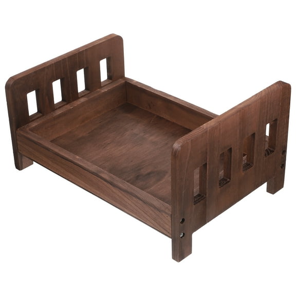 Goilinor Wood Mini Bed Baby Photography Prop Newborn Photo Prop Wooden Photography Prop