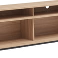 thumbnail image 3 of 60" Media Entertainment Console 4 Compartments Metal Base & wood Light Oak Brown, 3 of 7