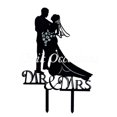 thumbnail image 1 of Unik Occasions Romantic Mr & Mrs Bride & Groom Silhouette Acrylic Cake Topper, 1 of 1