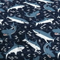 thumbnail image 3 of Dream Factory Sharks Full/Queen 3 Piece Mini Comforter Set, Printed Pattern, Polyester, Cotton, Navy, Child, Unisex, 3 of 21