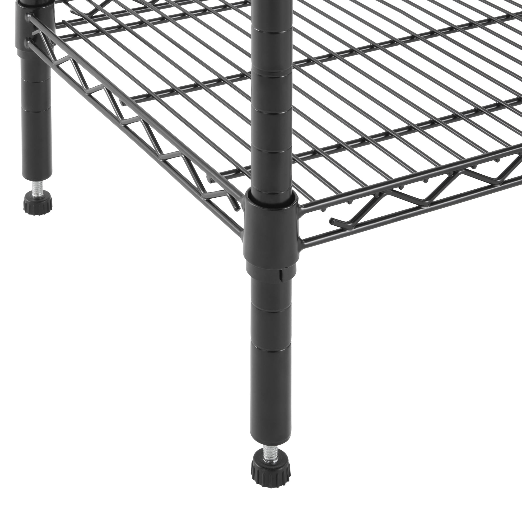 Hyper Tough 5-Tier Multipurpose Steel Wire Shelving Rack, Black, 3000 lbs Capacity