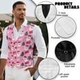 thumbnail image 6 of Yuyamidu Santa Claus Men's Suit Vest Size 3XL Xmas Tree V Neck Business Dress Vests Pink Christmas Formal Wedding Waistcoat Slim Fit, 6 of 7