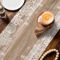 thumbnail image 3 of Brown Coastal Table Runner 90 Inches, Summer Ocean Sea Ombre Starfish Corals Bed Runner Dresser Scarves Tabletop for Indoor Outdoor Parties/Ceremony/Banquet, 13" x 90", 3 of 9