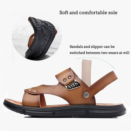 

Cathalem Men Sport Sandals Summer Beach Slipper Slides Shoes Outdoor Hiking Thong Flip Flops Mens Slip on Sandals 13 Khaki 8