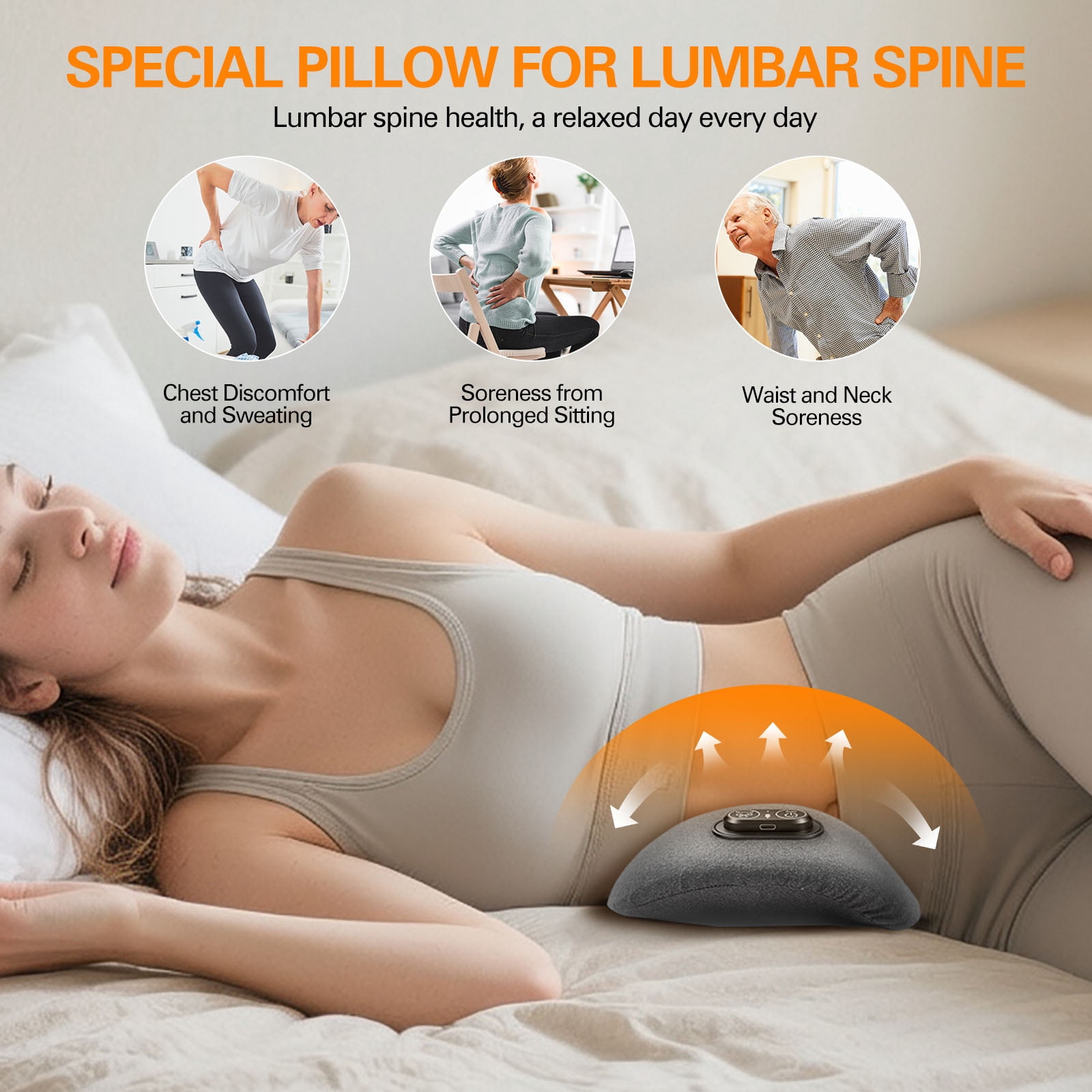 Triple Fusion Back Massager, 2026 New Triple Fusion Massager for Sciatica, with Electric Traction Lifting & Heat Compress, All-Round Support, Relieve Neck/Shoulder Discomfort