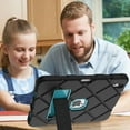 thumbnail image 5 of ELEHOLD Case for iPad 10th Generation 10.9 inch 2022, Slim Heavy Duty Shockproof Rugged Protective Cover with Built-in Stand for 10.9" iPad 10th Gen,Black + Blue, 5 of 5