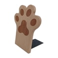 thumbnail image 3 of Sujetalibros de madera con forma de garra de gato, sujetalibros único para estanterías de escritorio C, 3 of 9