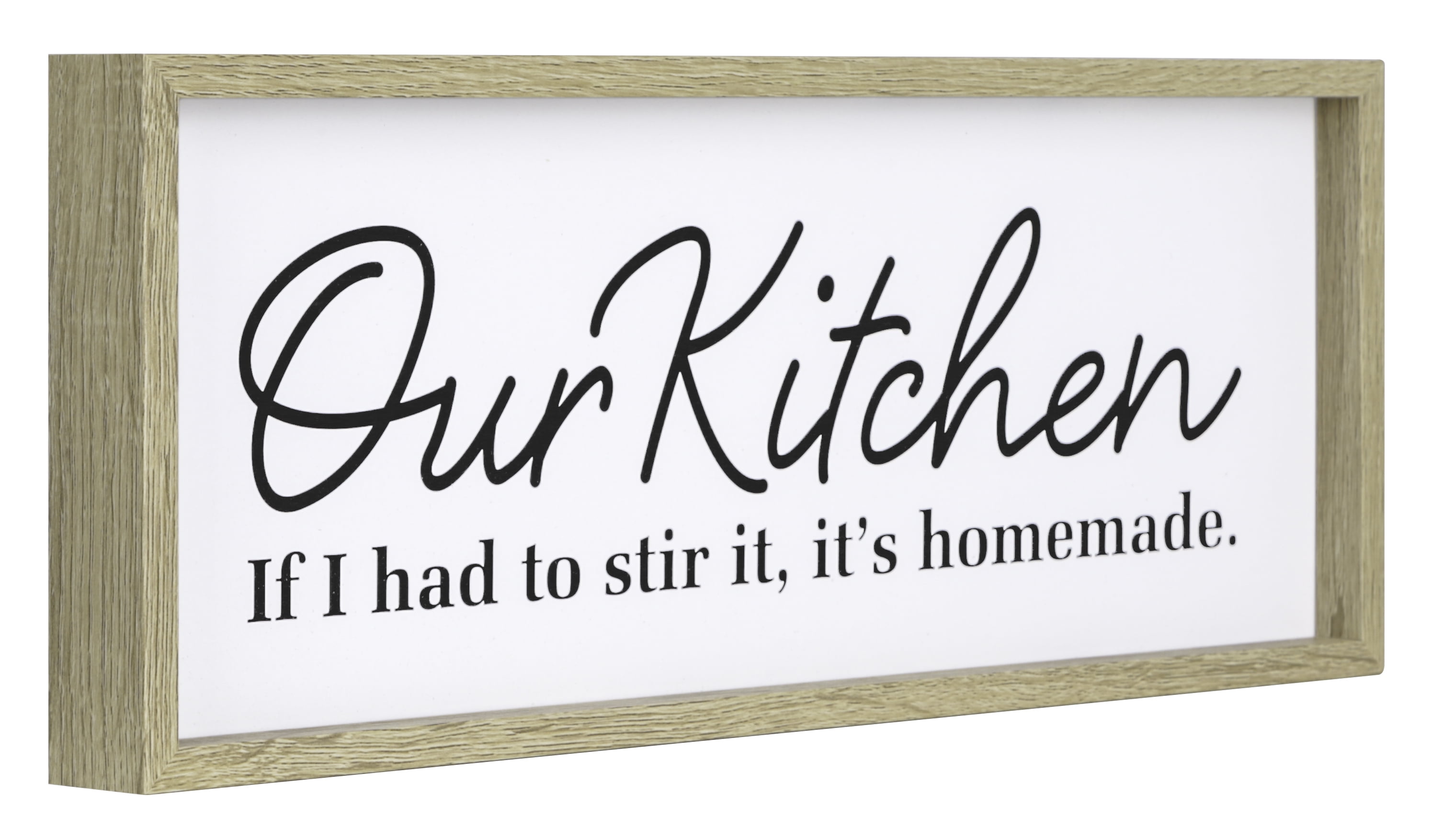 Mainstays 15.5" Our Kitchen Block Tabletop Sign, Beige and Black