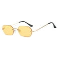 thumbnail image 1 of Sonducket Gafas de sol rectangulares de estilo punk de metal con prevención de rayos UV Gafas de sol sin marco para hombre y elegante amarillo Type3 NO3, 1 of 6