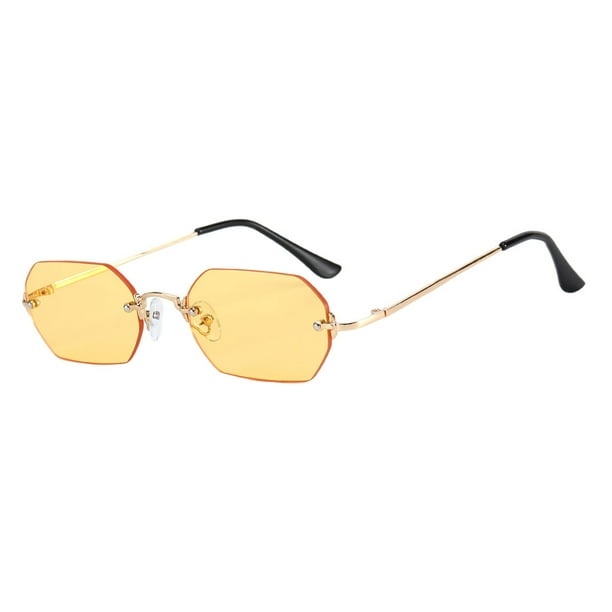 Gafas de sol Sonducket Rectangulares de Metal Amarillo Dorado