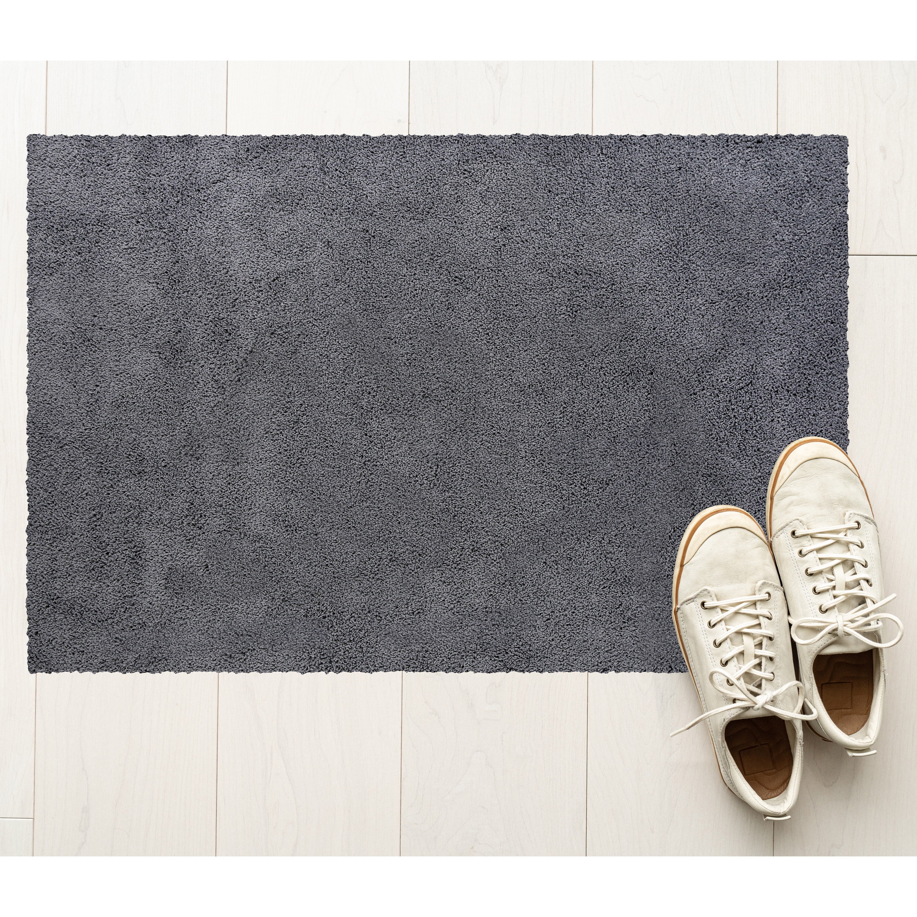 Mainstays Machine Washable Solid Shag Area Rug, Gray, 3'x4'8"