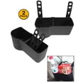 thumbnail image 5 of (Paquete de 2) asiento de coche negro sobre el respaldo, soporte doble para vasos y alimentos para niños, almacenamiento, 1 portavasos y 1 compartimento para alimentos, 5 of 5