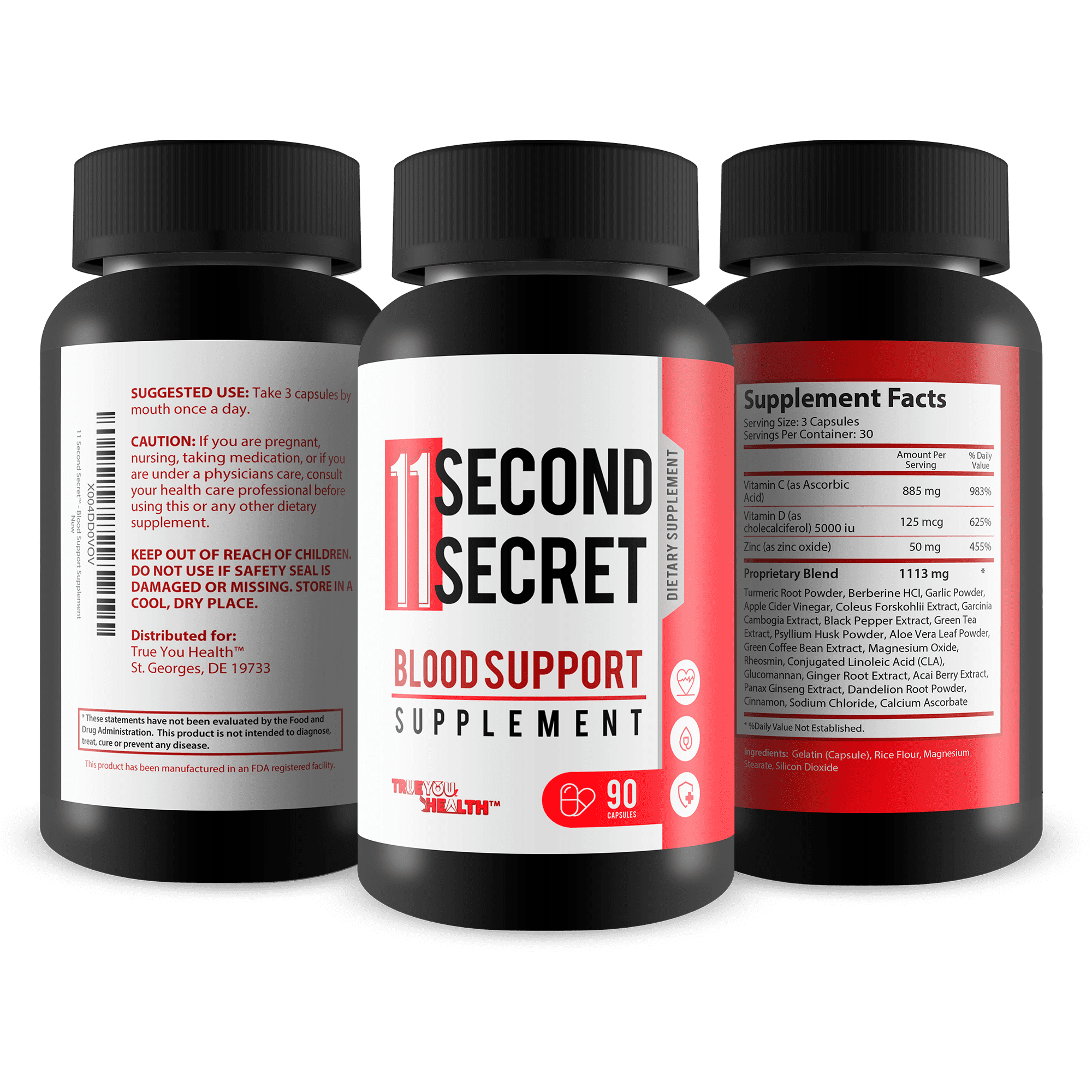 11 Second Secret Blood Support Supplement - Our Best Sugar Health Blood Health Formula - Advanced Blood Health Formula - Turmeric Berberine Cinnamon Gl Pro Gluco Elixir Blood Cleanse