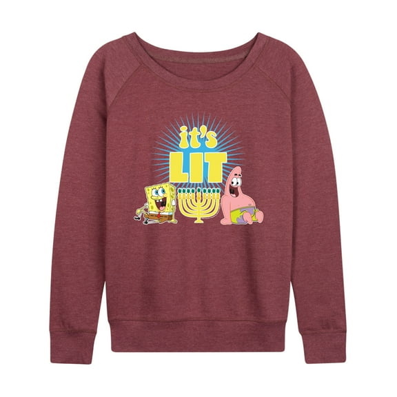 SpongeBob SquarePants - It's Lit Hanukkah - Women's Lightweight French Terry Long Sleeve Shirt