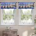 thumbnail image 2 of LALILO Kitchen Curtain Valance Seascape Watercolor Landscape Rod Pocket Window Curtain 52"x 18" Set of 2, 2 of 7