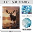 thumbnail image 3 of Diamond Art Kit for Adults, Serene Lakeside Sunset Moose Diamond Painting for Adults Beginners, 5D DIY Diamond Art Painting Kits, Colorful Diamond Painting Craft for Home Decor 12x16, 3 of 7