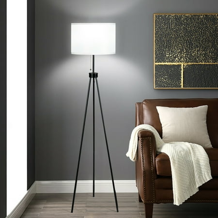 Gymax Modern Metal Tripod Floor Lamp White Fabric Shade W Chain Switch Home Office Canada Gymax Modern Metal Tripod Floor Lamp, Modern Tripod Metal Floor Lamp