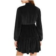 thumbnail image 5 of Fznquz Velvet Dresses Women 2026 Casual Long Sleeve Black Party Birthday Dresses Button Elegant Flowy Mini Dresses for Women, 5 of 8