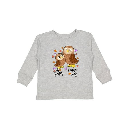 

Inktastic My Pops Loves Me- Cute Owl Family Gift Toddler Boy or Toddler Girl Long Sleeve T-Shirt