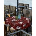 thumbnail image 2 of Blue Black Christmas Outdoor Tablecloth - 54x54 Inch Square Dining Table Cover, Xmas Snowflake Winter Waterproof Outdoor Table Cloth with Umbrella Hole & Zipper for Picnic/Patio/Party, 2 of 5