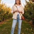 thumbnail image 7 of Sorvello Women's Lightweight Fleece Lined Jacket, Long Sleeve Casual Fall Outerwear With Pockets White L, 7 of 7
