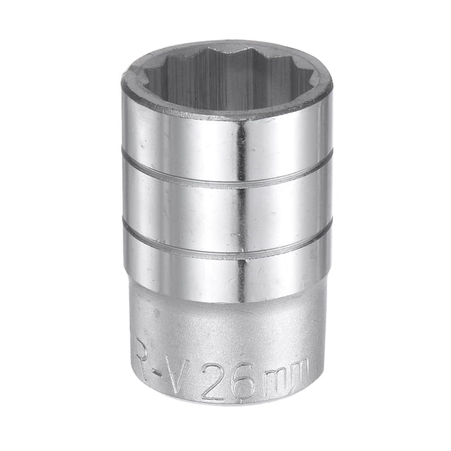 Unique Bargains 26mm 12 Point Shallow Socket 3/4' Drive Standard Metric Chromium Vanadium Steel