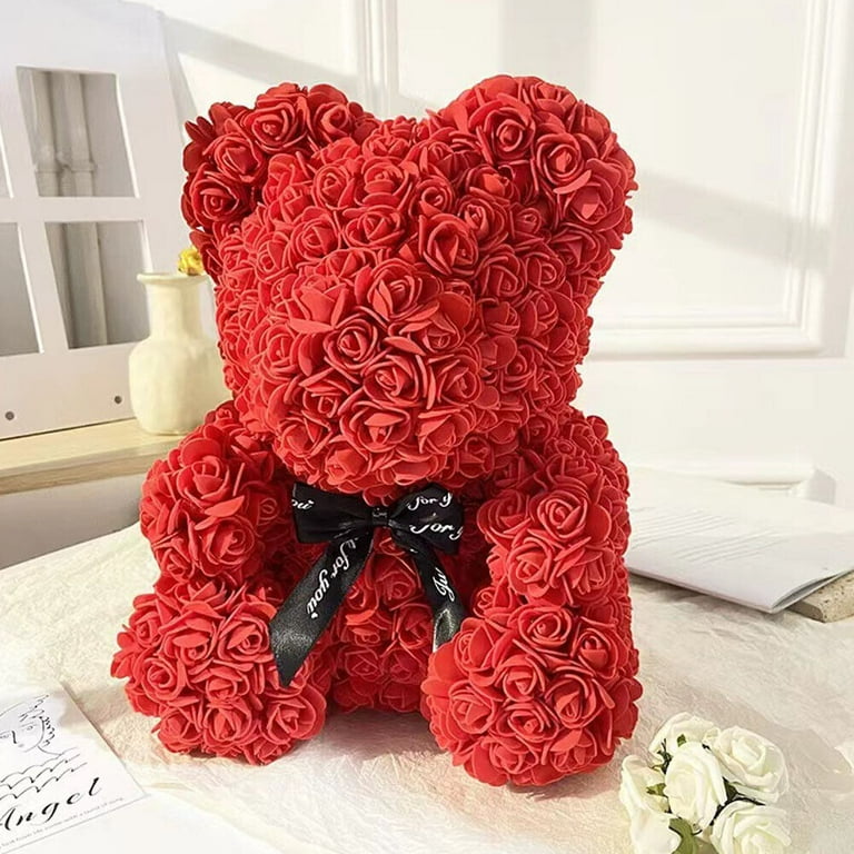 US1-2Pc Flower Floral Foam Rose Teddy Bear Romantic