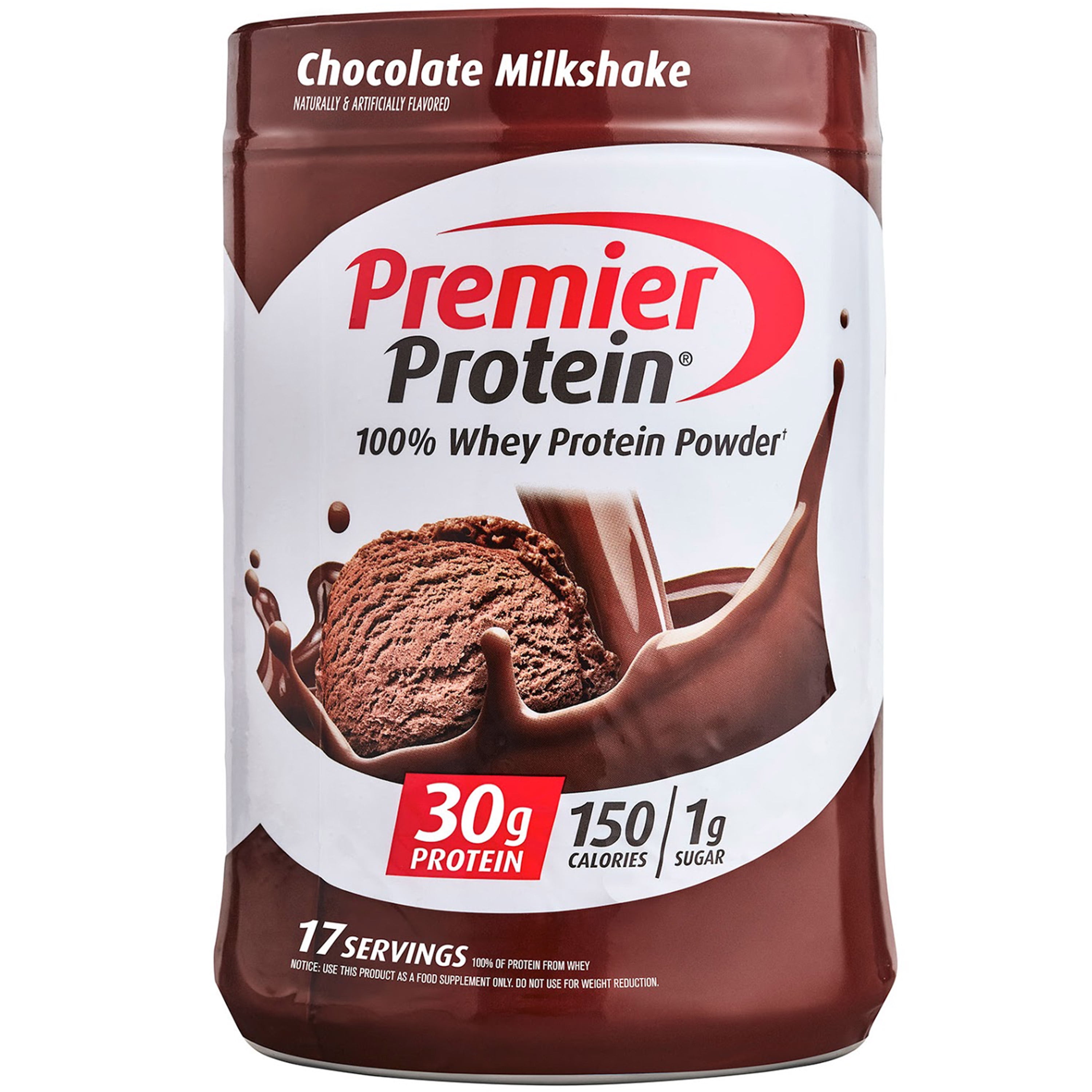Premier Protein 100% Whey Protein Powder, Chocolate Milkshake, 30g Protein, 24.5 Oz, 1.5 Lb